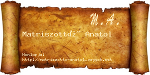 Matriszottó Anatol névjegykártya